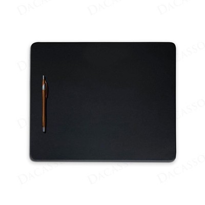Dacasso Classic Black Leather 14'' x 11.5'' Luxury Conference Table Pad - Leath...
