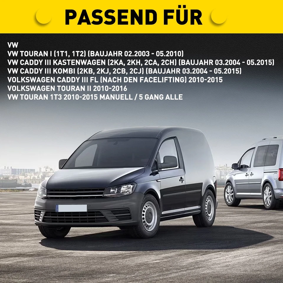 Schaltmanschette + Schaltknauf für VW Touran + Caddy 2K III mit Rahmen 5 Gang - Bild 3 von 4