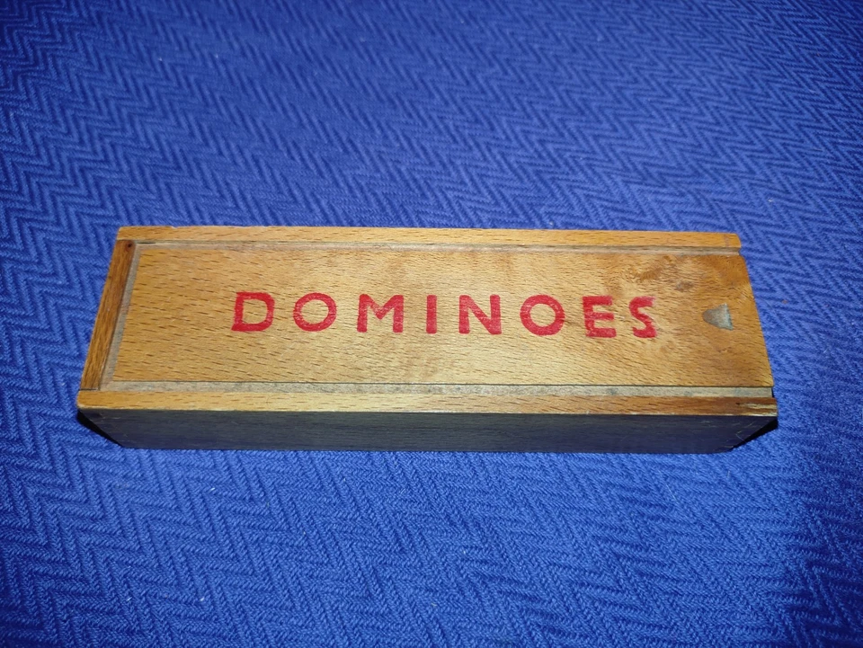 Vintage Wood Dominoes  In Wooden Box - Image 3 of 3