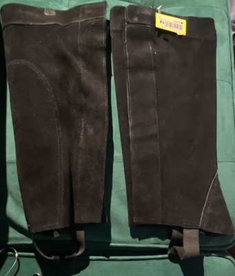 Chapsletten Veloursleder schwarz Größe XL