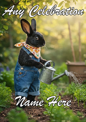 nai196 Geburtstagskarte Hase Kaninchen Garten Vater Mutter Ruhestand jeder Anlass