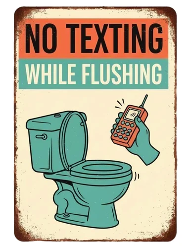 Funny Toilet Bathroom Flush Wash Your Hands Poop Poo Seat Self Adhesive Sticker