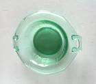 Vintage Green Uranium Depression Glass 2 Handled Bowl 6"