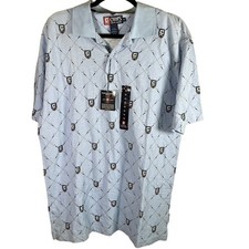 Chaps Ralph Lauren Golf Performance Polo Shirt Men's Medium Golf Clubs Print
