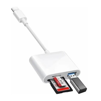 3 in 1 USB C SD TF Memory Card Reader OTG Adapter for Android PC Mac