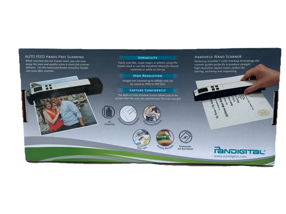 Pandigital Handheld Wand Scanner w/ Feeder Dock Dark Purple PANSCN09PU NEW - Image 2 of 4