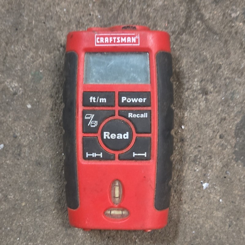 Craftsman 48252 Laser Distance Measurer w/ LCD Display, Portable Red/Black