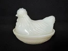Vintage Chicken Hen on Nest Westmoreland Milk Glass White Small 3 1/2" Tall