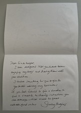 Shirley Hughes Signed Hand Written Autograph Note by Award Winning Illustrator 