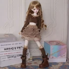 1/3 1/4 1/6 BJD Doll Outfit Handmade Crop Top Ruffle Skirt Socks Set