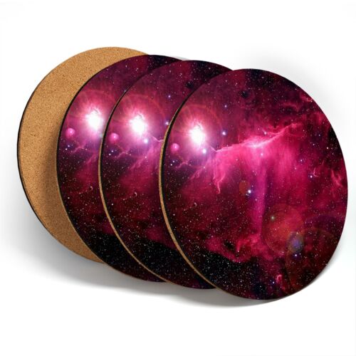 4 x Coasters  - Pink Galaxy Space Nebula Sky Stars  #46069 - Picture 1 of 4