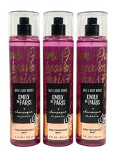 NEW 3 BATH  BODY WORKS EMILY CHAMPAGNE IN PARIS FRAGRANCE MIST BODY SPRAY 8 OZ