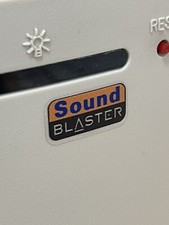 Creative Sound Blaster CLEAR Computer Case Badge Color Flat Sticker 386 486 PC