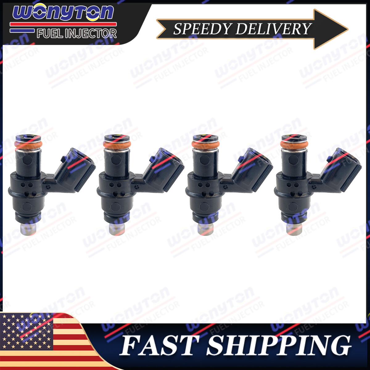Set of 4 Fuel Injectors 49033-0015 For 2007-2012 Kawasaki ZX6R