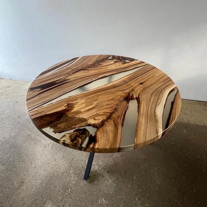 Round Epoxy Table Top, Resin Table Top, River Table, Handmade Living Room Table