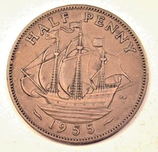 British pre decimal half penny coins 1936-1967 - choose your year