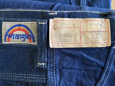 Wrangler NO.1 JEANS IN TEXAS 電飾看板 Vintage NWT 80s Wrangler Carpenter Jeans Workwear Painter Rainbow