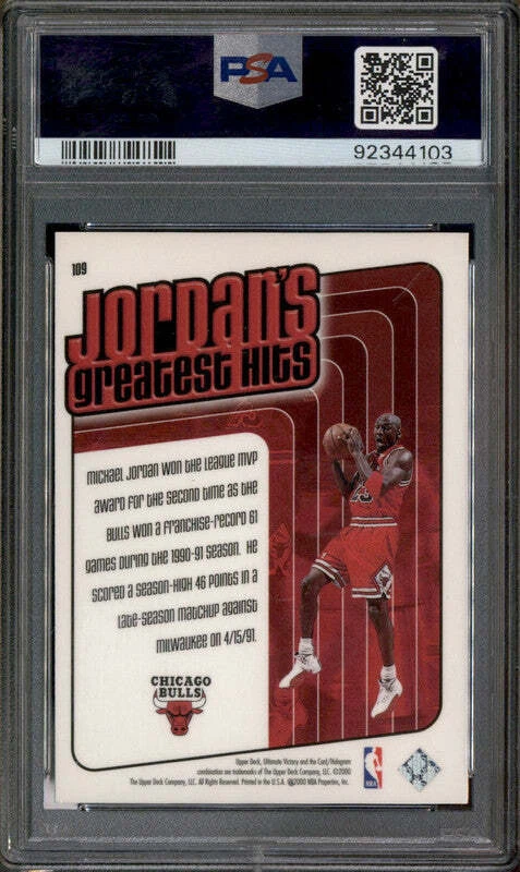 1999 Ultimate Victory Victory Collection #109 Michael Jordan PSA 7 - Image 2 of 2