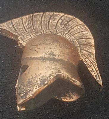 Warrior Helmet Mask Man Vintage Stone Antique Head Decor Greek Bronze.