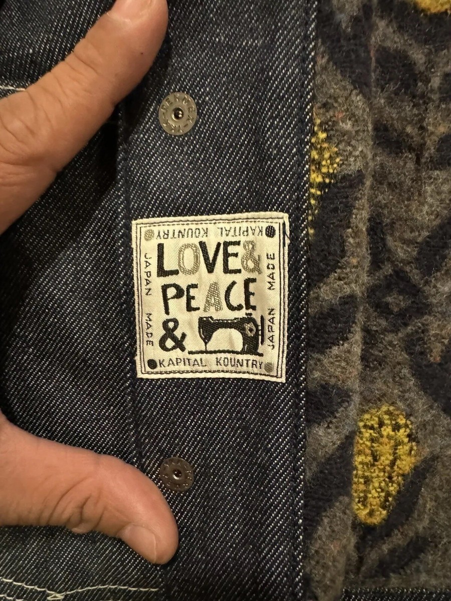 Kapital 13oz Denim Lining Vest Waistcoat Indigo Authentic Kapital 13oz Denim Lining Vest Waistcoat Indigo Authentic