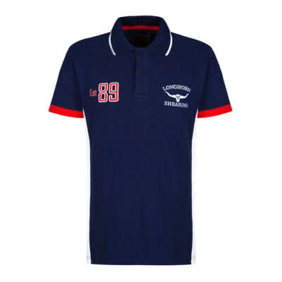 HORNER SHEARING Longhorn Shearing Hereford Polo Shirt Navy