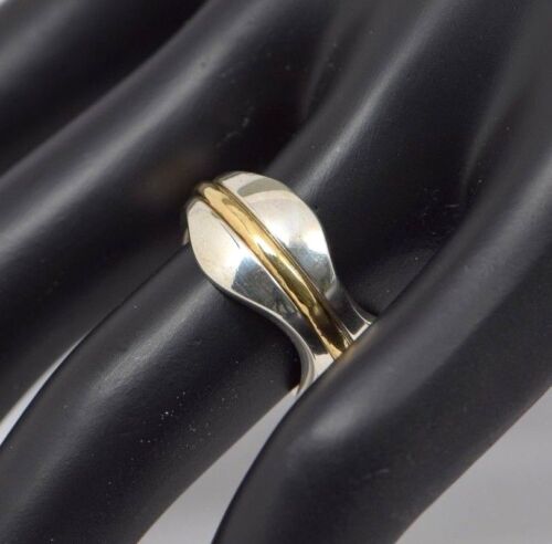 G. Jensen Silver and Gold Ring Circa 1990 Ring, S… - image 1