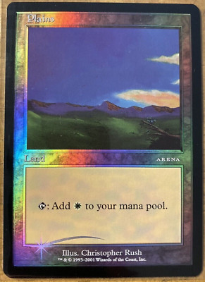 平地 Plains アリーナ Arena Foil 英語 2枚 MTG Magic the Gathering PLAINS 2001 Arena Promo Foil Card RUSH Art