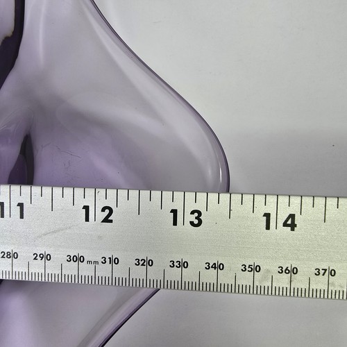 Viking Art Glass Six Petal Compote Pedestal Dish Teaberry Lilac MCM Vintage 13" - Picture 5 of 13