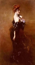 Large Oil Painting portrait madame in evening dress on canvas Hand Painted Art