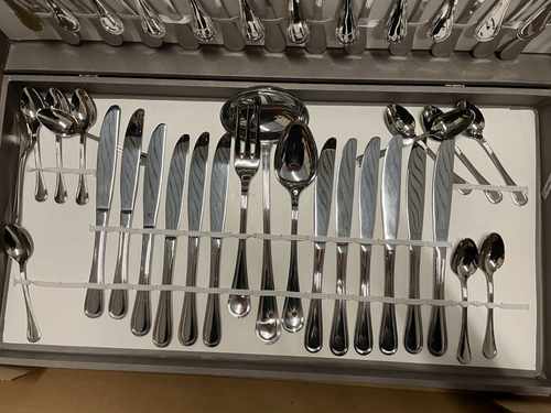GNALI SERVIZIO 75 PEZZI POSATE LINEA BRITANNIA BAULETTO CARTONE INOX18/10 ITALY - Imagen 6 de 6