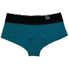 NWT TORRID Boyshort Pantie Sz 00X-0X Black Teal Blue Jersey Lace Polka Dots