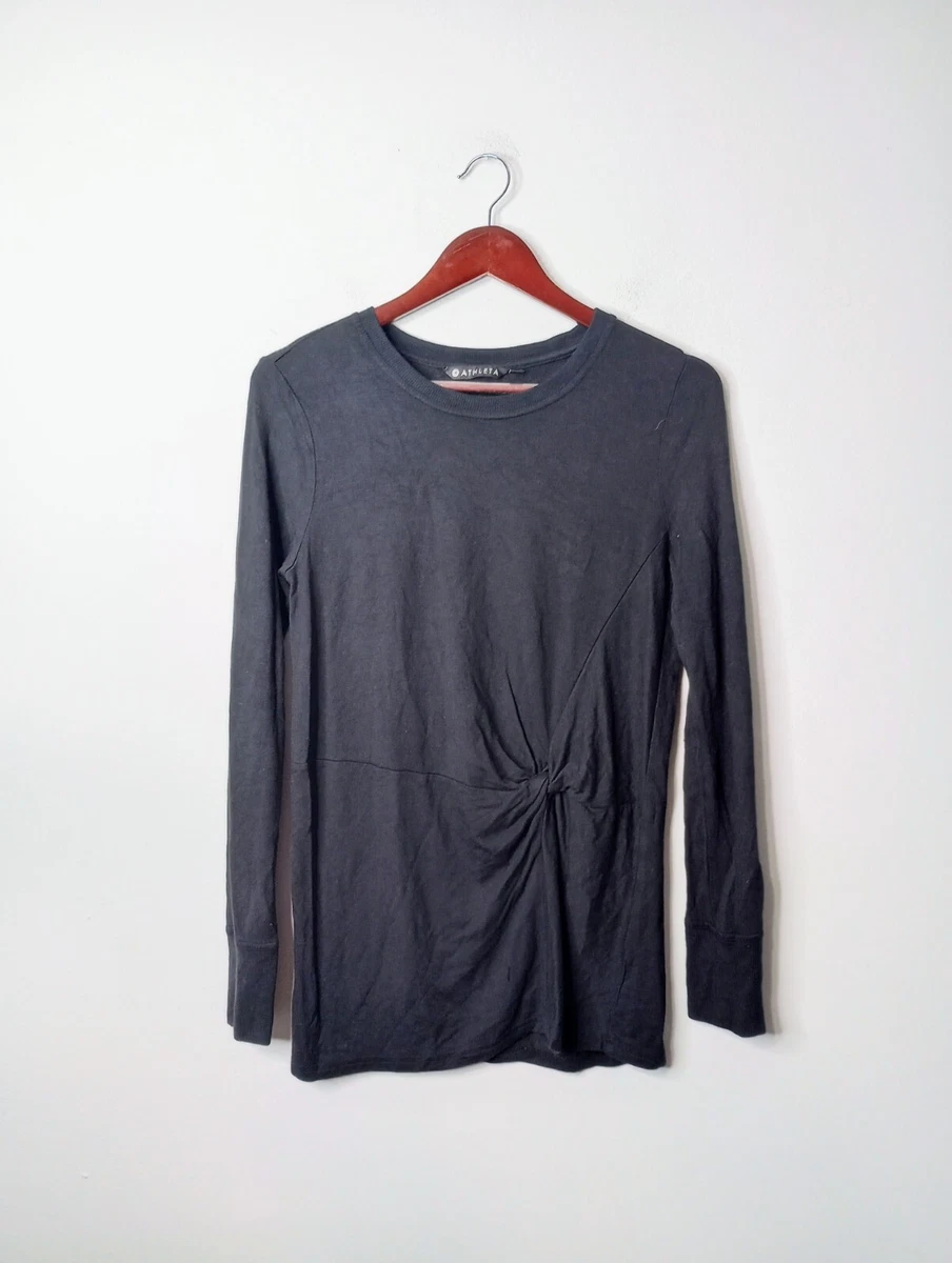 XS Athleta Nirvana Twist Front Clarity Sweatshirt Black 353871 eBay