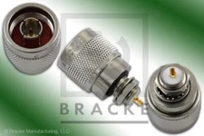 N Male Bulkhead Front Mount Connector .380 Round Hole Solder Cup Contact BM60905