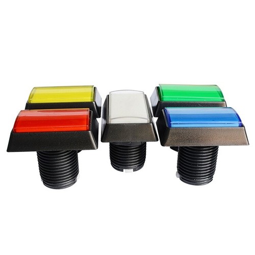 New Arcade Square Rectangle Buttons LED Push Illumilated With Microswitch - Picture 5 of 24