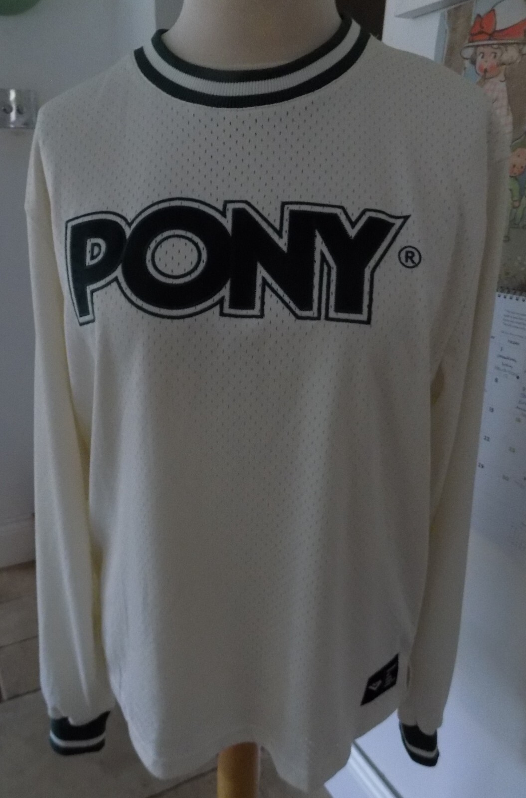 T shirt uomo PONY maglia panna taglia M