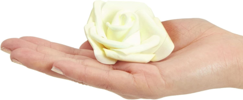 Artificial Flower Heads Faux Roses Ivory White Stemless 100pc 3" DIY Decorations - Picture 3 of 5