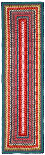 SAFAVIEH Braided Candyce Geometric Reversible Runner Rug, Multi, 2'3"x6'