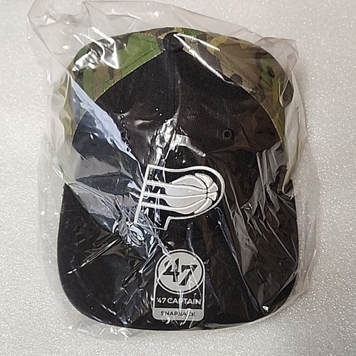 '47 Bramble Indiana Pacers Captain Snapback Hat - Black Camo One-Size Uni-Sex - Picture 4 of 4