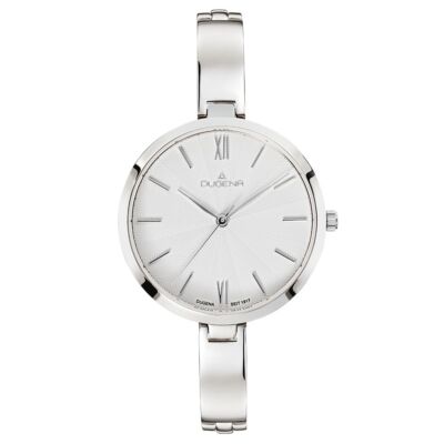 Dugena 4460908 Damenuhr Inez Edelstahl Silber Zifferblatt Weiss