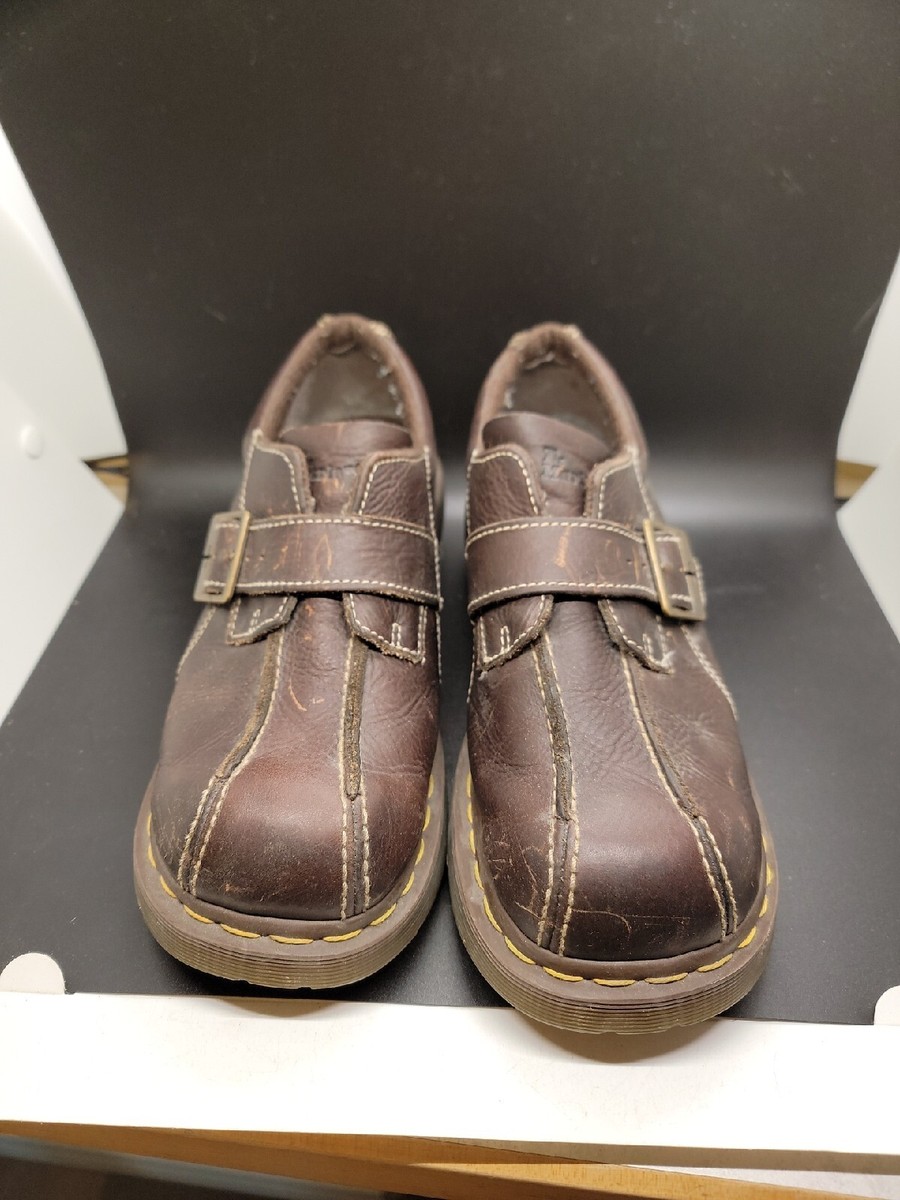 Vintage Dr Marten Brown Leather Chunky Buckle Strap Shoe