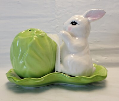 Spring Collection Corner Ruby Salt Pepper Shaker Bunny Cabbage Farmhouse Easter