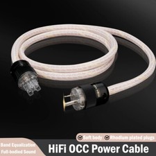 Audio 5N Copper Power Cable Rhodium Plated Plug HiFi Supply Wire IEC Connectors