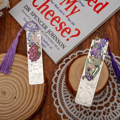 4 PCS Metal Bookmarks With Tassel, Iris, Violet, Tulip, Lily Of Valley Bookmark Pretty Bookmarks Women Very Beautiful Bookmark Metal Bookmarks Gifts Graduation 062 2 P 238712615 - View #6