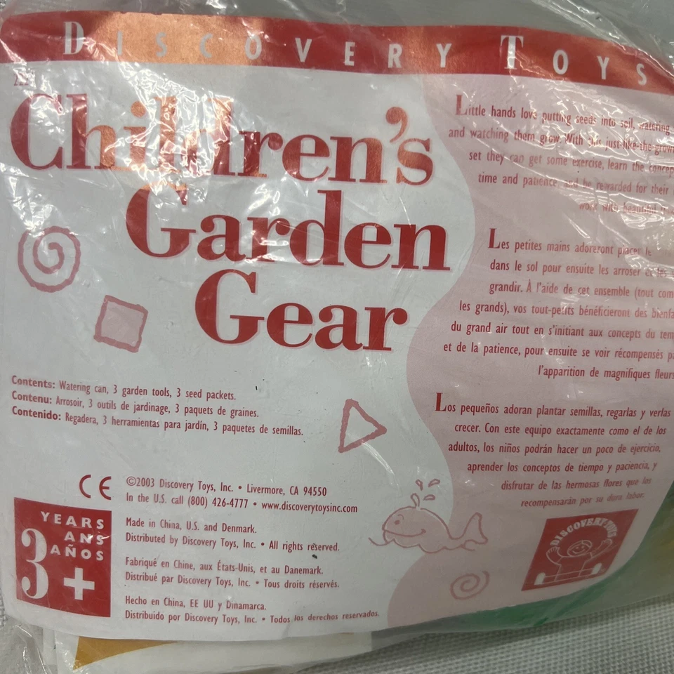 Discovery Toys Children's Garden Gear Watering can shovel hand tools seeds NOS - Image 3 of 4