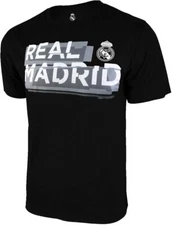 Real Madrid Official Licensed Soccer T-Shirt Cotton Tee - Black