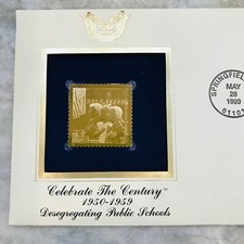 CELEBRATING CENTURY DESEGREGATING SCHOOLS 1ST DAY ISSUE USPS 22KT GOLD STAMP SET