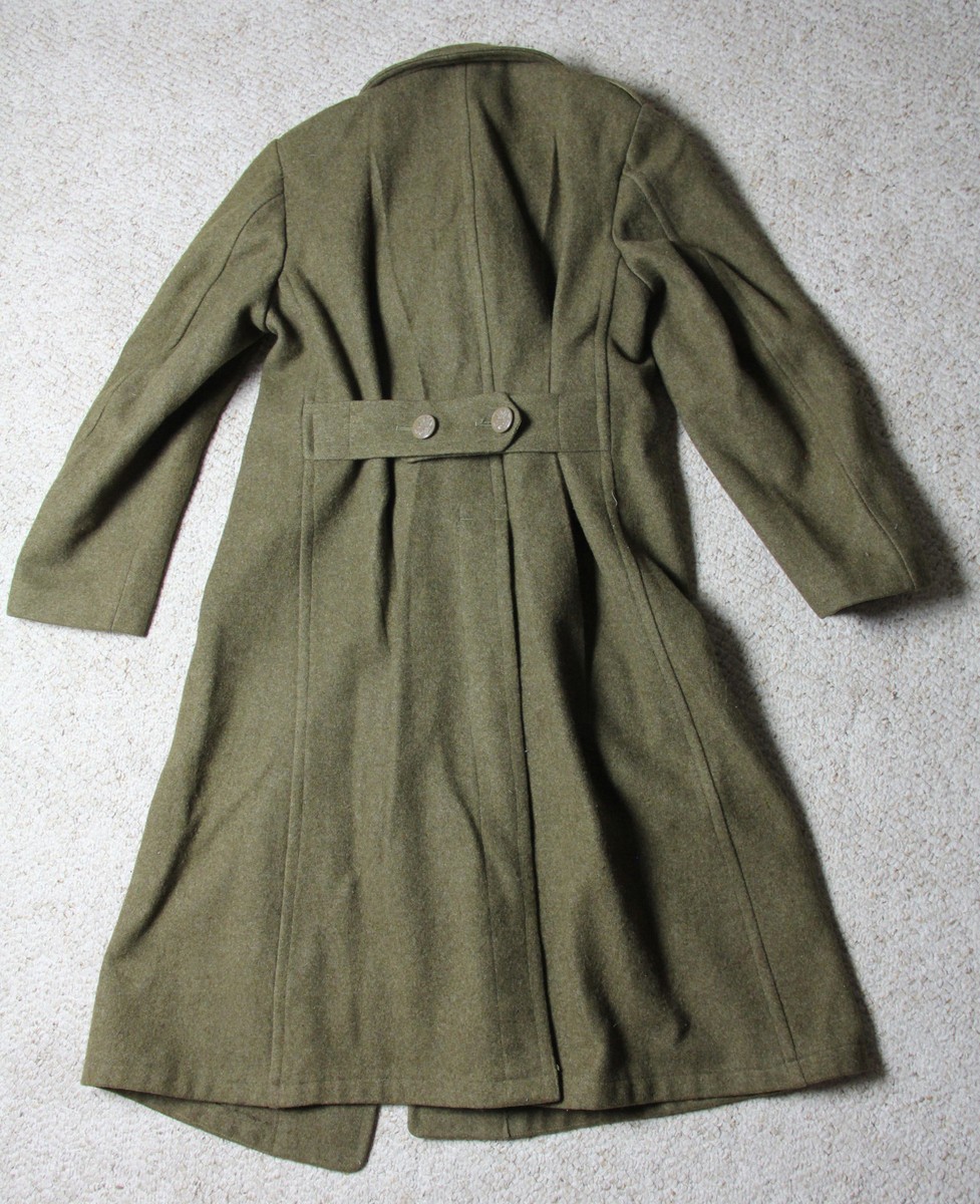ジャケット・アウター Overcoat Wool Melton Overcoat VTG 1940's WWII Melton Wool Overcoat 36R Trench Coat OD