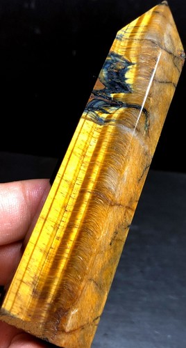 108g Natural tiger's-eye quartz tower obelisk crystal wand point healing k640 - Picture 3 of 9
