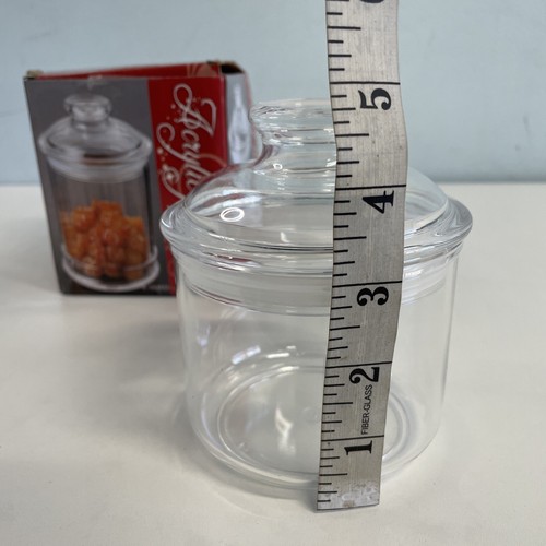 Acrylic Jar NEW in dented box Lid K-0826B Size: 3x3.75 (w/o lid) - Afbeelding 6 van 17
