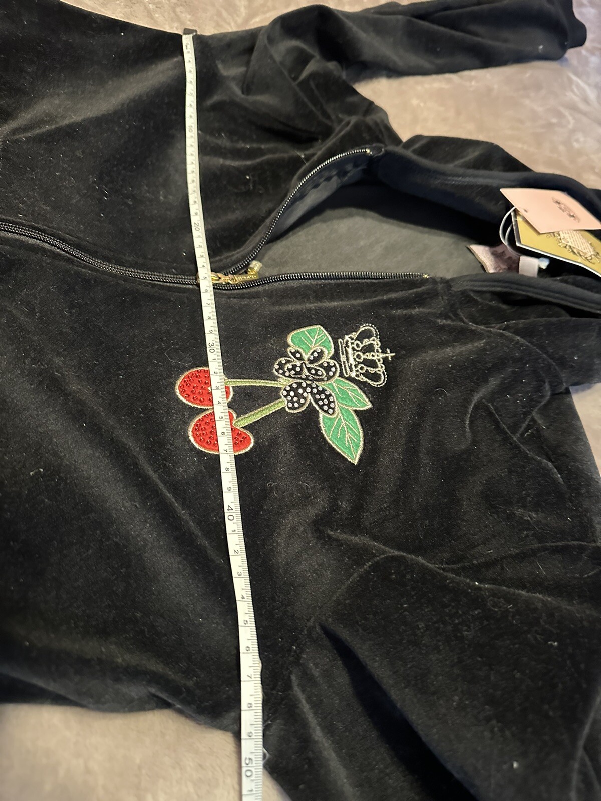 Cherry Velour Black Tracksuit Size XL eBay